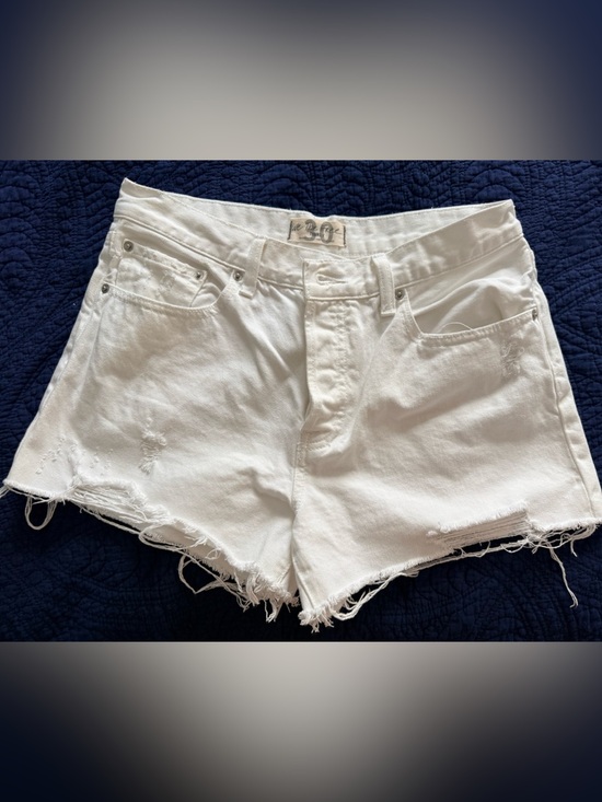we the free 30 Pants - We the Free 30 - White Distressed Denim Shorts - Women's Frayed Hem